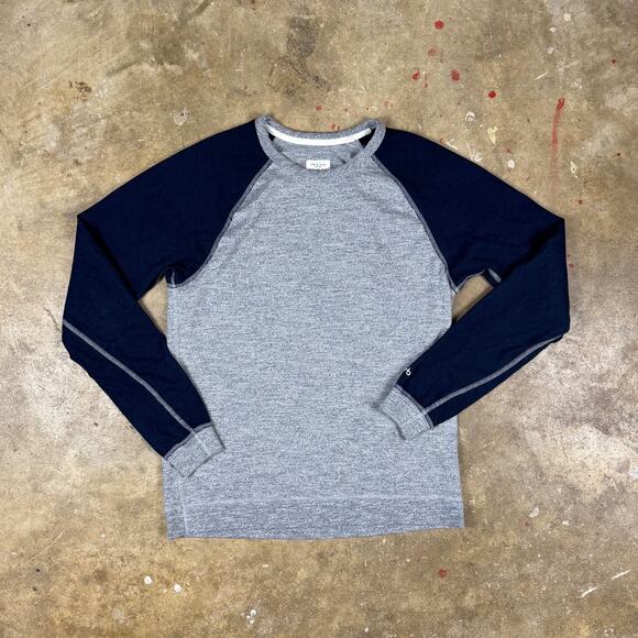 Rag & Bone Standard Issue Men’s M Raglan Long Sleeve Baseball Tee Gray Navy - Picture 1 of 11